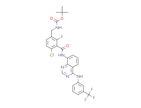 tert-butyl 4-chloro-2-fluoro-3-((4-((3-(trifluoromethyl)phenyl)amino)quinazolin-8-yl)carbamoyl)benzylcarbamate