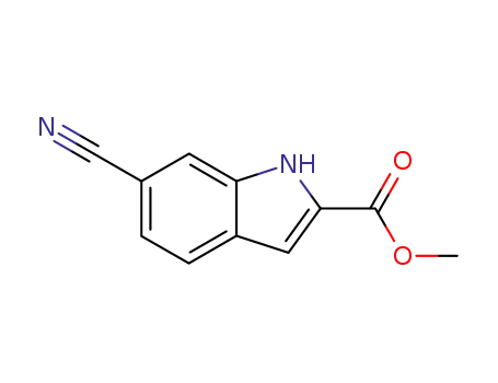 Molecular Structure of 104291-83-0 (6-CYANO-1H-INDOLE-2-CARBOXYLIC ACID METHYL ESTER)