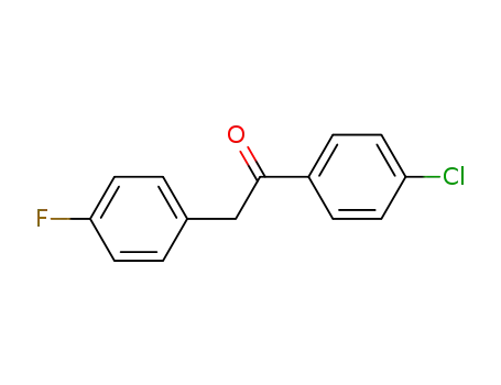 Molecular Structure of 126866-15-7 (1-(4-Chlorophenyl)-2-(4-fluorophenyl)ethanone)