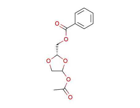 Molecular Structure of 145354-82-1 (BENZOIC ACID (S)-4-ACETOXY-[1,3]DIOXOLAN-2-YLMETHYL ESTER)
