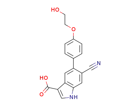 6-cyano-5-[4-(2-hydroxyethoxy)phenyl]-1H-indole-3-carboxylic acid