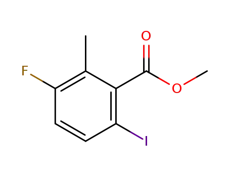 Molecular Structure of 1262417-94-6 (Methyl 3-fluoro-6-iodo-2-Methylbenzoate)