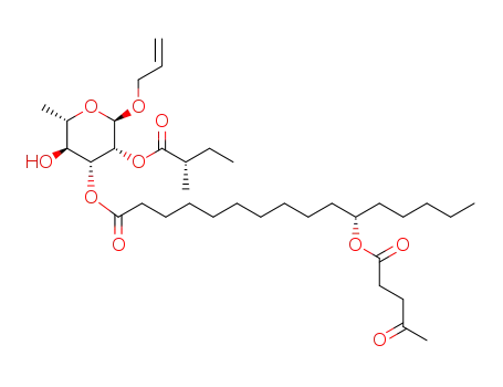 allyl 2-O-2(S)-methylbutyryl-3-O-(11(S)-levulinoyloxyhexadecanoyl)-α-L-rhamnopyranoside