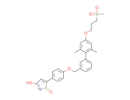 5-(4-((3-(2,6-dimethyl 4-(3-(methylsulfonyl)propoxy)phenyl)phenyl)methoxy)phenyl)isothiazol-3-ol 1-oxide