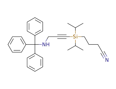 Molecular Structure of 1439640-40-0 (4-(diisopropyl(3-(tritylamino)prop-1-yn-1-yl)silyl)butanenitrile)