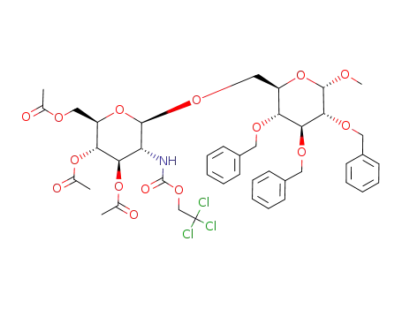 methyl O-<3,4,6-tri-O-acetyl-2-deoxy-(2,2,2-trichloroethoxycarbonyl)amino)-β-D-glucopyranosyl>-(1->6)-2,3,4-tri-O-benzyl-α-D-glucopyranoside