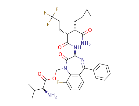 ((3S)-3-(((2R)-2-((1S)-2-amino-1-(cyclopropylmethyl)-2-oxoethyl)-5,5,5-trifluoropentanoyl)amino)-9-fluoro-2-oxo-5-phenyl-2,3-dihydro-1H-1,4-benzodiazepin-1-yl)methyl L-valinate