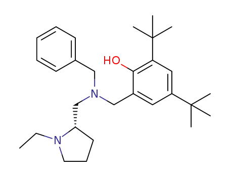 Molecular Structure of 1454866-45-5 ((S)-2-{N-benzyl-N-[(1-ethylpyrrolidin-2-yl)methyl]aminomethyl}-4,6-di-tert-butylphenol)