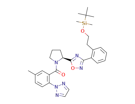 (S)-(2-(3-(2-(2-((tert-butyldimethylsilyl)oxy)ethyl)phenyl)-1,2,4-oxadiazol-5-yl)pyrrolidin-1-yl)(5-methyl-2-(2H-1,2,3-triazol-2-yl)phenyl)methanone