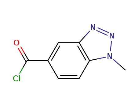 Molecular Structure of 423768-38-1 (1-METHYL-1H-1,2,3-BENZOTRIAZOLE-5-CARBONYL CHLORIDE)