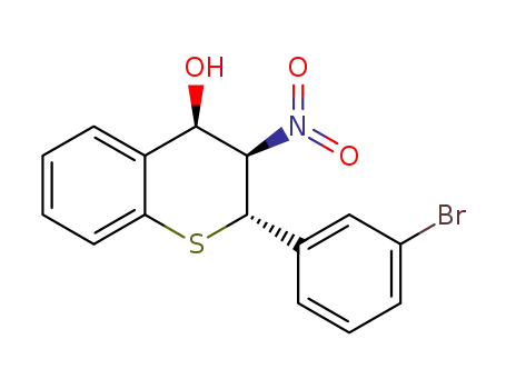 Molecular Structure of 1574615-29-4 ((2S,3R,4R)-2-(3-bromophenyl)-3-nitrothiochroman-4-ol)