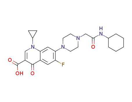 1-cyclopropyl-6-fluoro-4-oxo-7-(4-(2-(cyclohexylamino)-2-oxoethyl)piperazin-1-yl)-1,4-dihydroquinoline-3-carboxylic acid