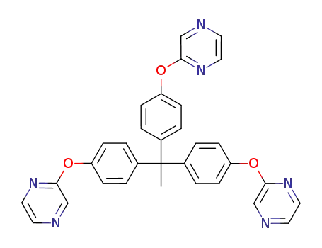 Molecular Structure of 1190746-28-1 (1,1,1-tris(4-(pyrazinyloxy)phenyl)ethane)