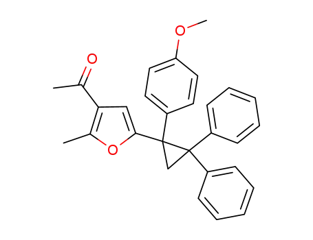 1-(5-(1-(4-methoxyphenyl)-2,2-diphenylcyclopropyl)-2-methylfuran-3-yl)ethanone