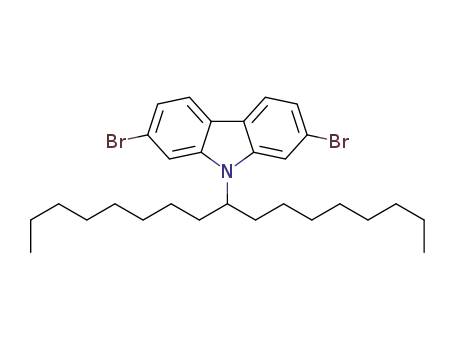 Molecular Structure of 955964-73-5 (2,7-Dibromo-9-(1-octylnonyl)-9H-carbazole)