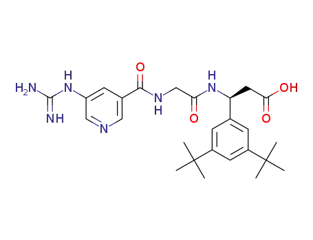Molecular Structure of 1541197-03-8 ((S)-3-(3,5-di-tert-butylphenyl)-3-(2-(5-guanidinonicotinamido)acetamido)propanoic acid)