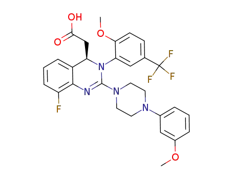 (R)-2-(8-fluoro-3-(2-methoxy-5-(trifluoromethyl)phenyl)-2-(4-(3-methoxyphenyl)piperazin-1-yl)-3,4-dihydroquinazolin-4-yl)acetic acid