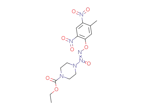 Molecular Structure of 1307309-22-3 (O<sub>2</sub>-(2,4-dinitrophenyl-5-methyl) 1-[(4-ethoxycarbonyl)piperazin-1-yl] diazen-1-ium-1,2-diolate)