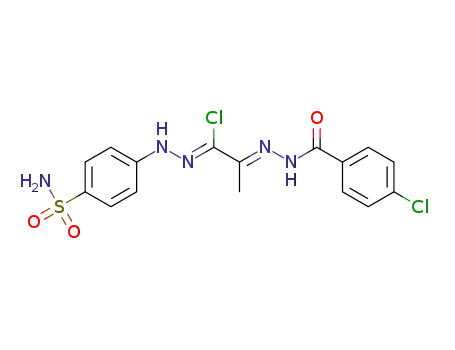 Molecular Structure of 1529774-45-5 ((1Z,2E)-2-(2-(4-chlorobenzoyl)hydrazono)-N'-(4-sulfamoylphenyl)propanehydrazonoyl chloride)