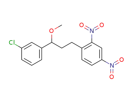 Molecular Structure of 1494687-65-8 (1-[3-methoxy-3-(3-chlorophenyl)propyl]-2,4-dinitrobenzene)
