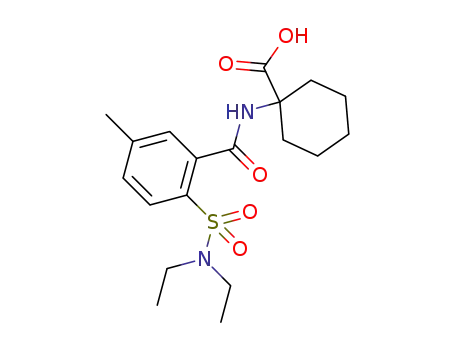 Molecular Structure of 1567898-20-7 (1-(2-(N,N-diethylsulfamoyl)-5-methylbenzamido)cyclohexanecarboxylicacid)