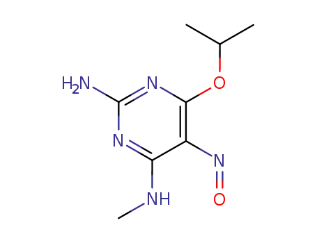 Molecular Structure of 92673-47-7 (2-Amino-4-isopropoxy-6-(methylamino)-5-nitroso-pyrimidine)