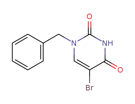 Molecular Structure of 57712-67-1 (2,4(1H,3H)-Pyrimidinedione, 5-bromo-1-(phenylmethyl)-)