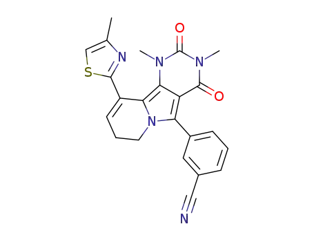 3-(1,3-dimethyl-10-(4-methylthiazol-2-yl)-2,4-dioxo-1,2,3,4,7,8-hexahydropyrimido[4,5-a]indolizin-5-yl)benzonitrile