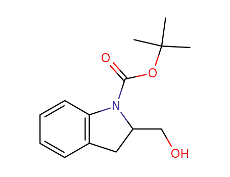 Molecular Structure of 172647-87-9 (TERT-BUTYL 2-(HYDROXYMETHYL)-1-INDOLINECARBOXYLATE)