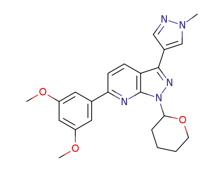 6-(3,5-dimethoxyphenyl)-3-(1-methyl-1H-pyrazol-4-yl)-1-(tetrahydro-2H-pyran-2-yl)-1H-pyrazolo[3,4-b]pyridine