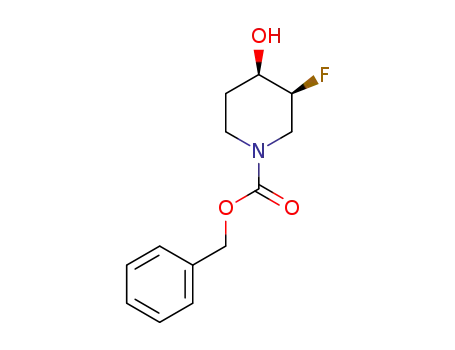 Molecular Structure of 913574-95-5 (cis-1-Cbz-3-fluoro-4-hydroxypiperidine)