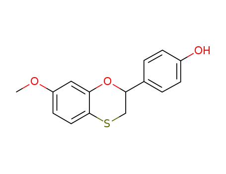 Molecular Structure of 1046446-88-1 (4-(7-methoxy-2,3-dihydrobenzo[1,4]oxathiin-2-yl)phenol)