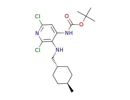 Molecular Structure of 1658500-48-1 (tert-butyl (2,6-dichloro-3-((((1r,4r)-4-methylcyclohexyl)methyl)amino)pyridin-4-yl)carbamate)