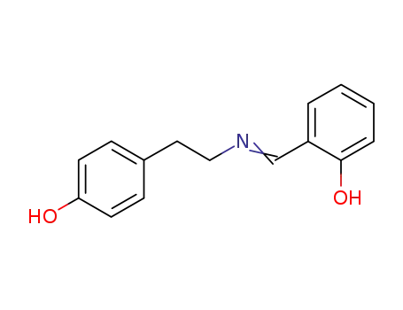Molecular Structure of 73428-20-3 (2-(((4-hydroxyphenethyl)imino)methyl)phenol)