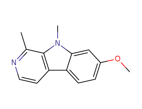 Molecular Structure of 143502-37-8 (9H-Pyrido[3,4-b]indole, 7-methoxy-1,9-dimethyl-)