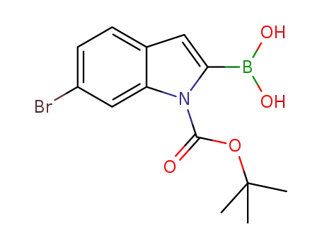 Molecular Structure of 1217500-59-8 (1-BOC-6-Bromo-indole-2-boronic acid)