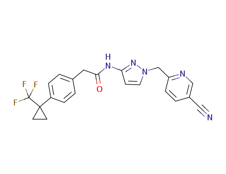 N-(1-((5-cyanopyridin-2-yl)methyl)-1H-pyrazol-3-yl)-2-(4-(1-(trifluoromethyl)cyclopropyl)phenyl)acetamide