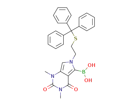 1,3-dimethyl-2,4-dioxo-6-(2-(tritylthio)ethyl)-2,3,4,6-tetrahydro-1H-pyrrolo[3,4-d]pyrimidin-5-ylboronic acid