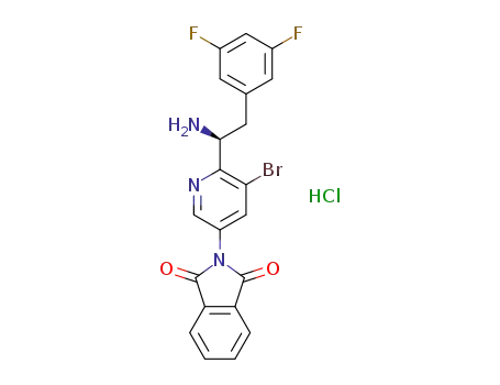 (S)-2-(6-(1-amino-2-(3,5-difluorophenyl)ethyl)-5-bromopyridin-3-yl)isoindoline-1,3-dione hydrochloride