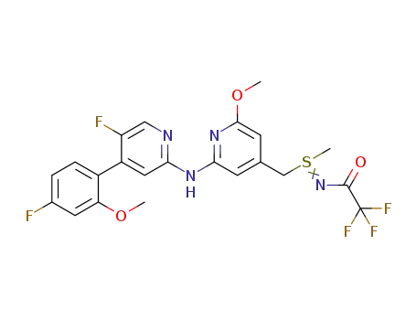 2,2,2-trifluoro-N-{[(2-{[5-fluoro-4-(4-fluoro-2-methoxyphenyl)pyridin-2-yl]amino}-6-methoxypyridin-4-yl)methyl](methyl)-λ<sup>4</sup>-sulfanylidene}acetamide