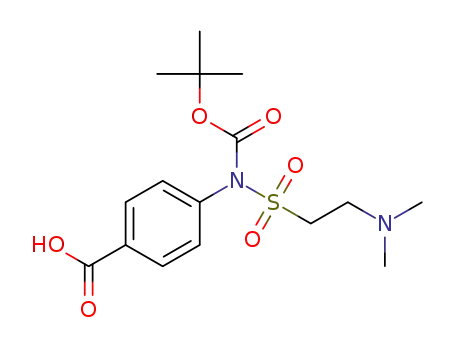 Molecular Structure of 1610861-37-4 (4-(N-(tert-butoxycarbonyl)-2-(dimethylamino)-ethylsulfonamido)benzoic acid)