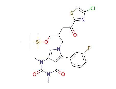 6-(2-(((tert-butyldimethylsilyl)oxy)methyl)-4-(4-chlorothiazol-2-yl)-4-oxobutyl)-5-(3-fluorophenyl)-1,3-dimethyl-1H-pyrrolo[3,4-d]pyrimidine-2,4(3H,6H)-dione