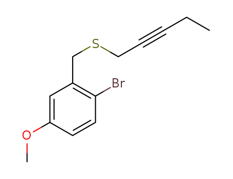 Molecular Structure of 1609496-73-2 ((2-bromo-5-methoxybenzyl)(pent-2-yn-1-yl)sulfide)