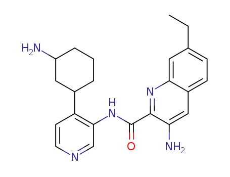 3-amino-N-[4-(3-aminocyclohexyl)pyridin-3-yl]-7-ethylquinoline-2-carboxamide