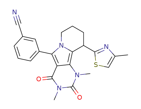 3-(1,3-dimethyl-10-(4-methylthiazol-2-yl)-2,4-dioxo-1,2,3,4,7,8,9,10-octahydropyrimido[4,5-a]indolizin-5-yl)benzonitrile