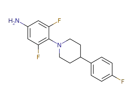 Molecular Structure of 1332356-31-6 (3,5-difluoro-4-(4-(4-fluorophenyl)piperidin-1-yl)aniline)