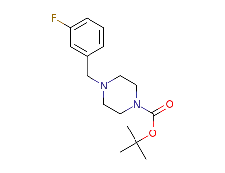 Molecular Structure of 203047-34-1 (TERT-BUTYL 4-(3-FLUOROBENZYL)PIPERAZINE-1-CARBOXYLATE)