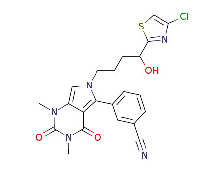 3-(6-(4-(4-chlorothiazol-2-yl)-4-hydroxybutyl)-1,3-dimethyl-2,4-dioxo-2,3,4,6-tetrahydro-1H-pyrrolo[3,4-d]pyrimidin-5-yl)benzonitrile