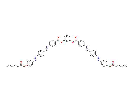 Molecular Structure of 1637480-18-2 (1,3-phenylene bis(4-(4-((4-hexanoyloxyphenyl)azo)benzylideneamino)benzoate))