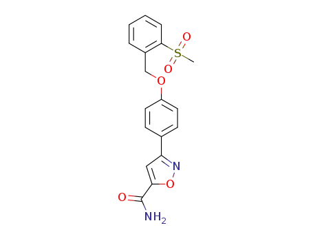 Molecular Structure of 1613165-94-8 (3-[4-(2-methanesulfonylbenzyloxy)phenyl]isoxazole-5-carboxylic acid amide)